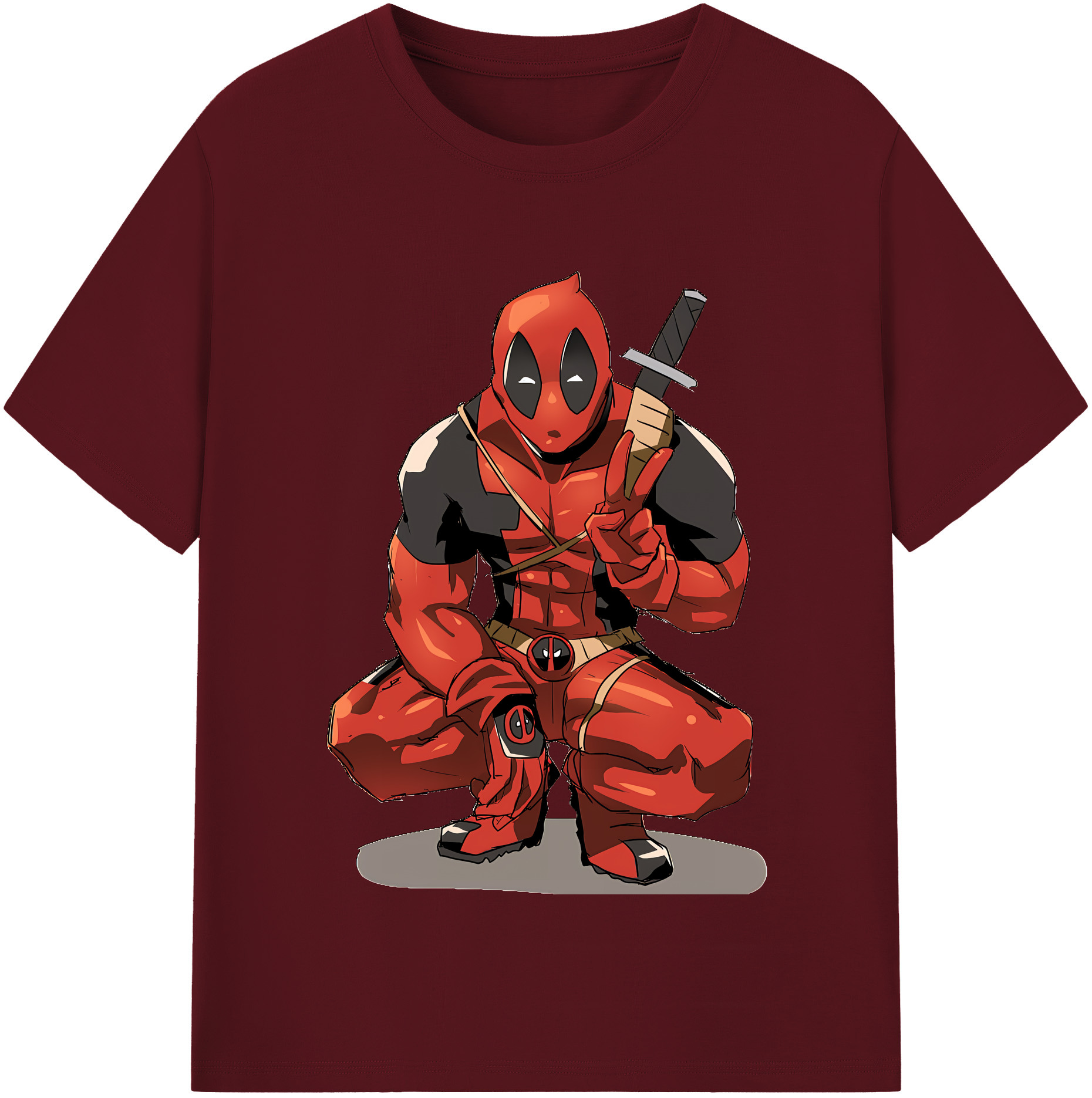 （画像用） Deadpool デッドプール 綿100％半袖Tシャツ（フロントプリント）